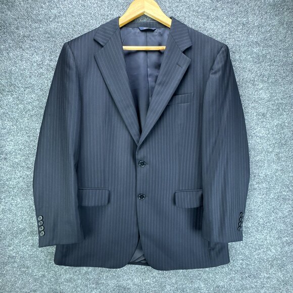 Brooks Brothers 1818 Suit Jacket Mens 40R Blue Wool Loro Piana‎ Striped Madison - Picture 1 of 16